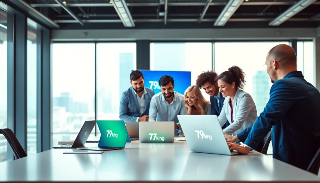 Empowered team at 79king collaborating in a modern office space.