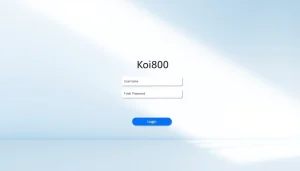 Mudahkan akses koi800 login dengan halaman login yang bersih dan menarik.
