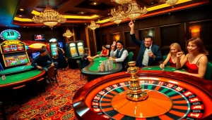 Enjoying the thrill at Nhà cái XX88 with poker chips and roulette tables exciting gamblers.