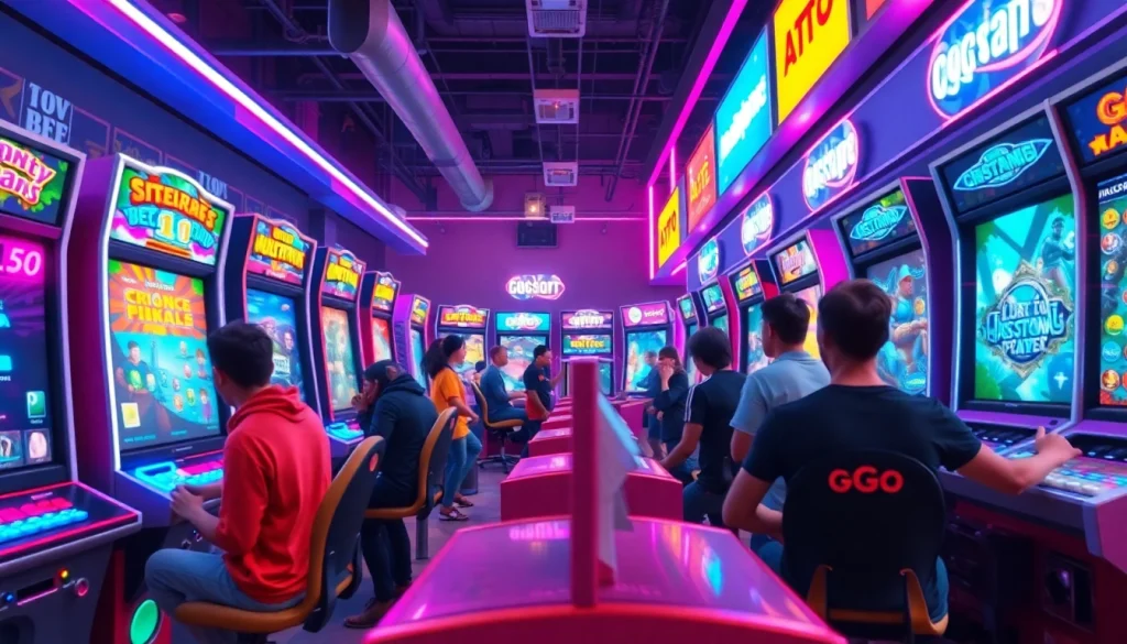 Bermain daftar ggsoft game dalam suasana arcade yang ceria dan penuh warna