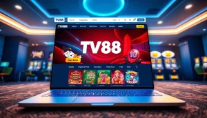 TV88 online gaming homepage showcasing diverse betting options and user-friendly design.