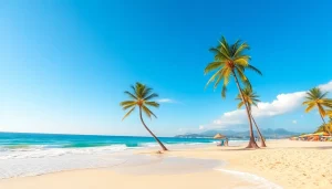 Clima em Paripueira: Vista serena da praia, destacando a atmosfera tropical vibrante e areias convidativas.