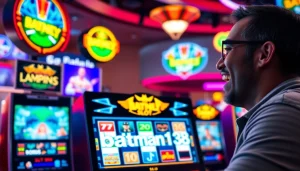 Menangkan pengalaman bermain batman138 slot dengan slot mesin mengkilap di latar yang cerah.