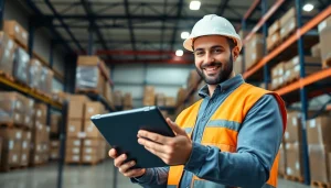 Streamlined 3PL logistics operator optimizing inventory management in a modern warehouse.