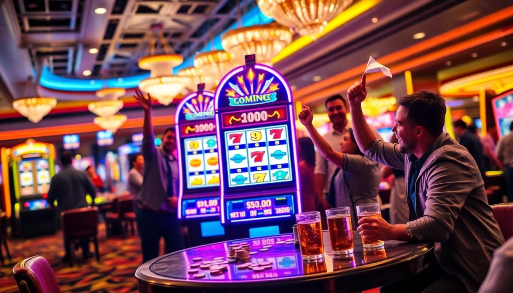 Menangkan permainan slot gacor dengan mesin yang bersinar dan pemain yang bergembira.