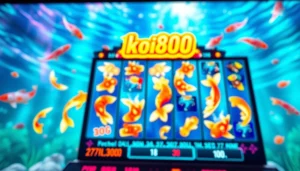 Masuk ke permainan koi800 login game dengan grafik menarik dan simbol ikan koi yang colorful.