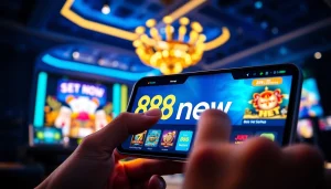 Explore the engaging 888new online gaming platform interface with vibrant colors and dynamic elements.
