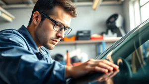 Fixing Affordable auto glass Northglenn with a skilled technician in a professional workshop.