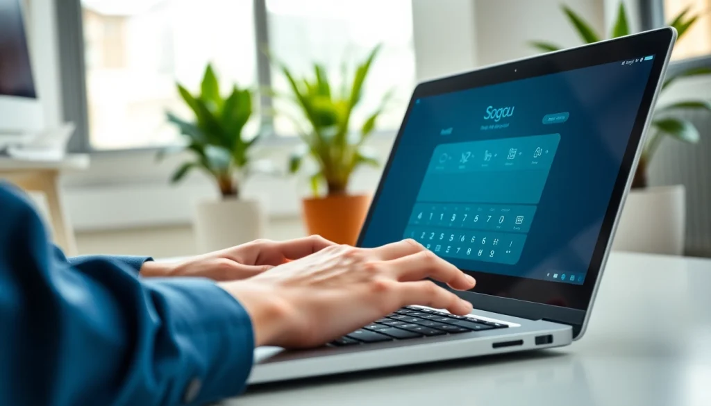 Enhance your typing efficiency with the Sogou输入法 interface showcased in a modern workspace.