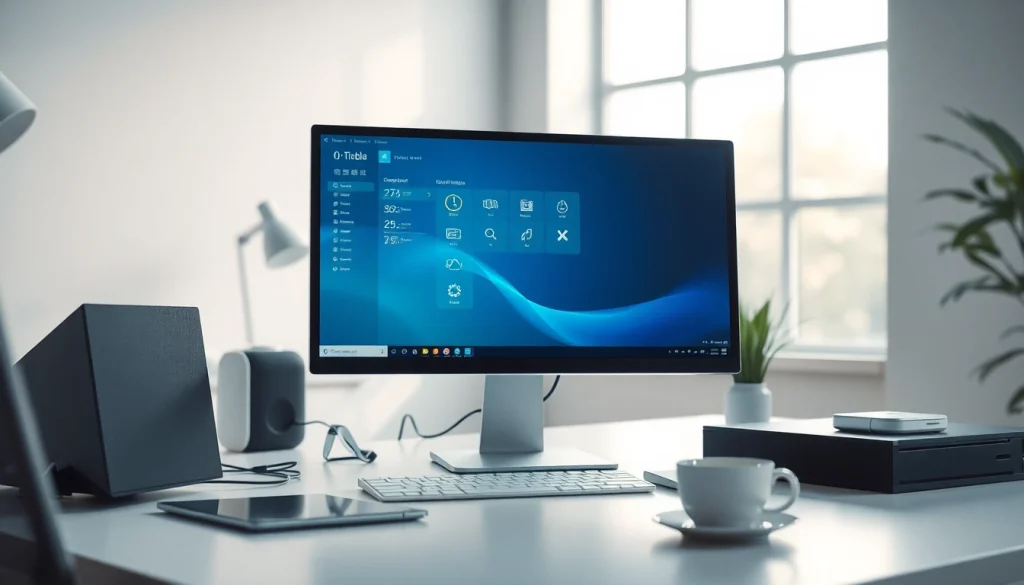 Interactive 向日葵远程控制下载 software interface displayed on a sleek computer monitor.