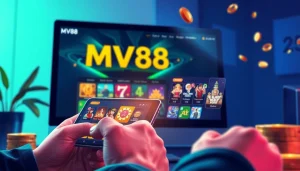 MV88 interface showcasing vibrant online gambling features with user-friendly design.