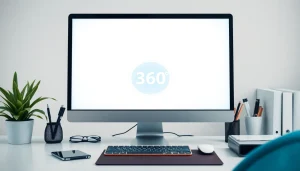 Download the 360安全浏览器下载 browser in a professional setup showcasing technology.