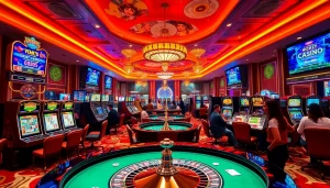 Enjoy thrilling gaming at nhà cái u888 with vibrant casino tables and exciting slot machines.
