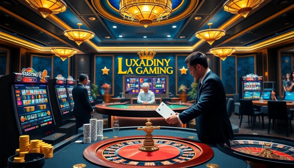 Laying bets on LuongSonTV with vibrant casino games like poker and roulette.