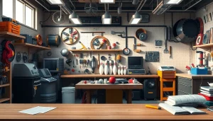 Bowling parts for Brunswick in a professional workshop with electronic components and durable machine parts.