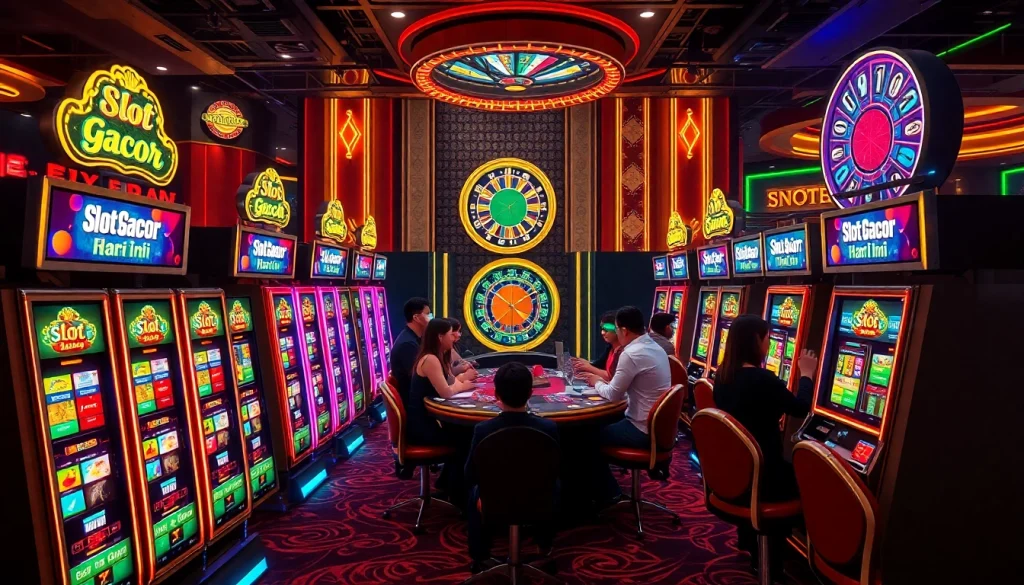 Experience the thrill of Slot Gacor Hari ini at a vibrant casino with exciting slot machines.