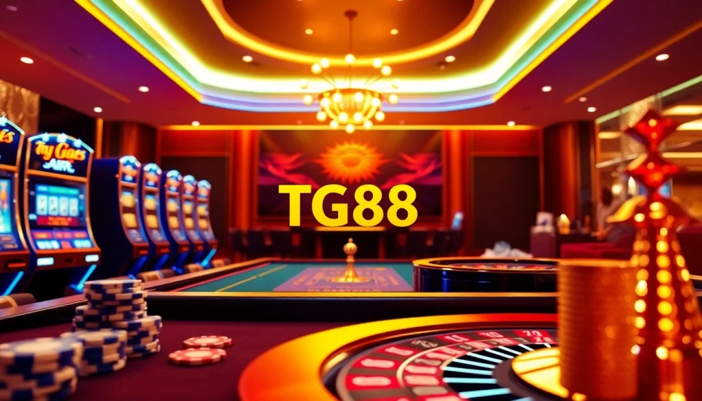 Engaging scene at trang chủ tg88 showcasing an immersive online casino experience with vibrant games and betting elements.
