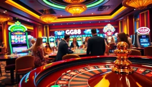 Experience the thrill of gambling at GG88 with vibrant casino visuals and exciting gameplay.