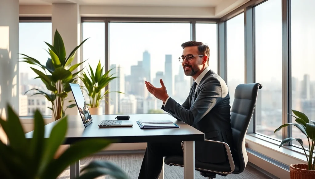 Engaging business coach near me in a serene office space fostering collaboration.