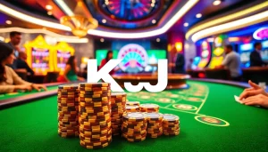 KJC online gambling interface showcasing exciting casino gameplay with vibrant tables and enthusiastic players.