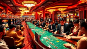 Experience the thrill at AF88 casino with players engaging in exciting games like blackjack and roulette.