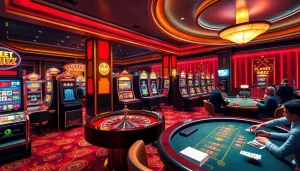 Experience the excitement of betting at Jeet Buzz casino with vibrant slot machines and enthusiastic players.