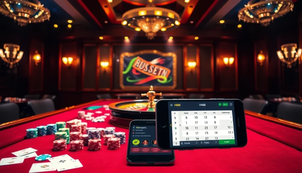 Experience the thrill of gambling at VN88 with vibrant casino tables and exciting games.