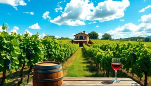 Savor the beauty of Sacramento Wineries with lush vineyards and a rustic winery setting.