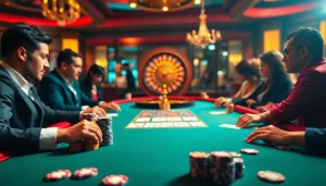 Engage in thrilling gameplay at https://lc88comm.com/ with dynamic casino visuals showing poker and roulette excitement.