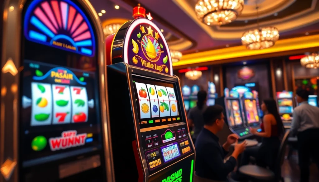 Menangkan jackpot dengan permainan slot seru di PASAR88 ONLINE, lengkap dengan desain menarik dan suasana kasino.