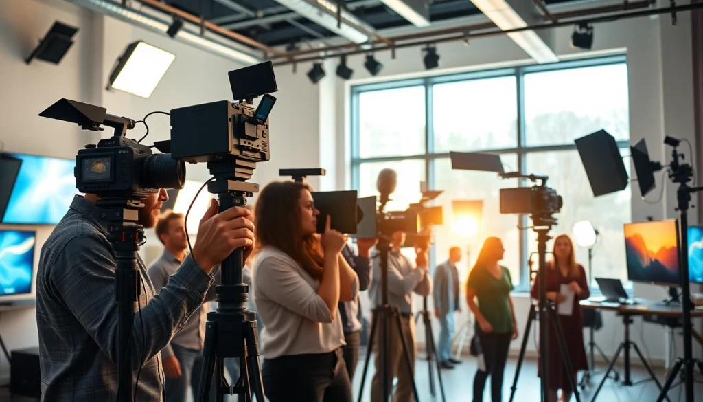 Creating high-impact video production edmonton in a dynamic studio environment.