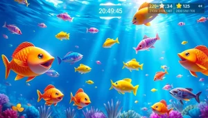 Bắn cá đổi thưởng gameplay featuring vibrant fish and exciting fishing action