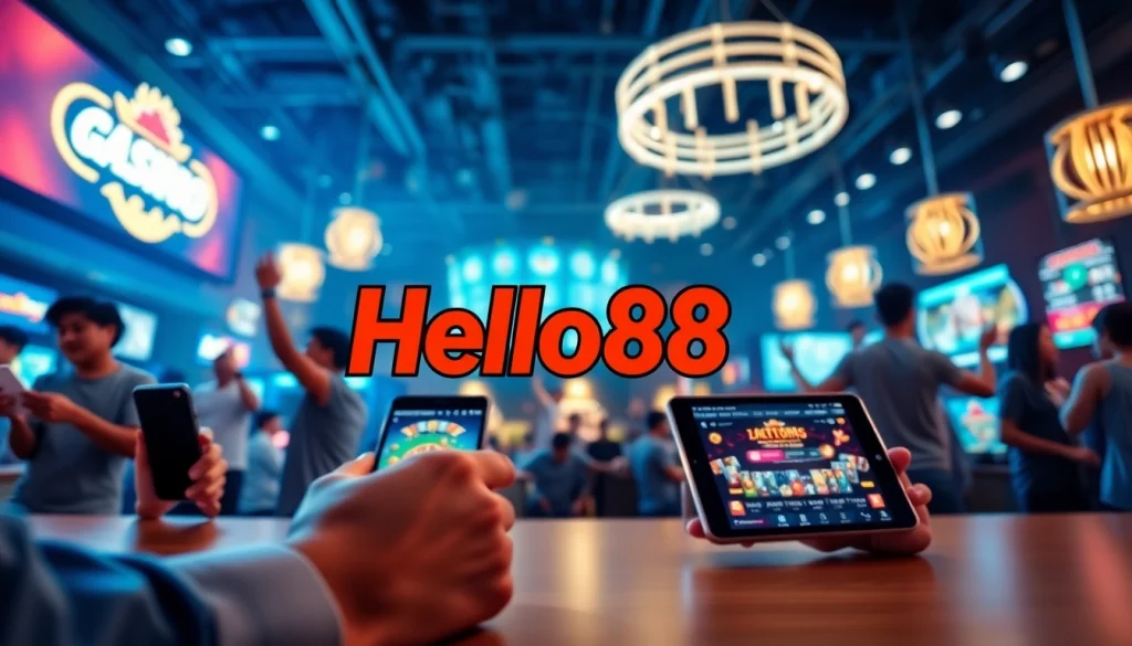 Hello88 online betting platform showcasing vibrant community engagement and exciting gambling atmosphere.