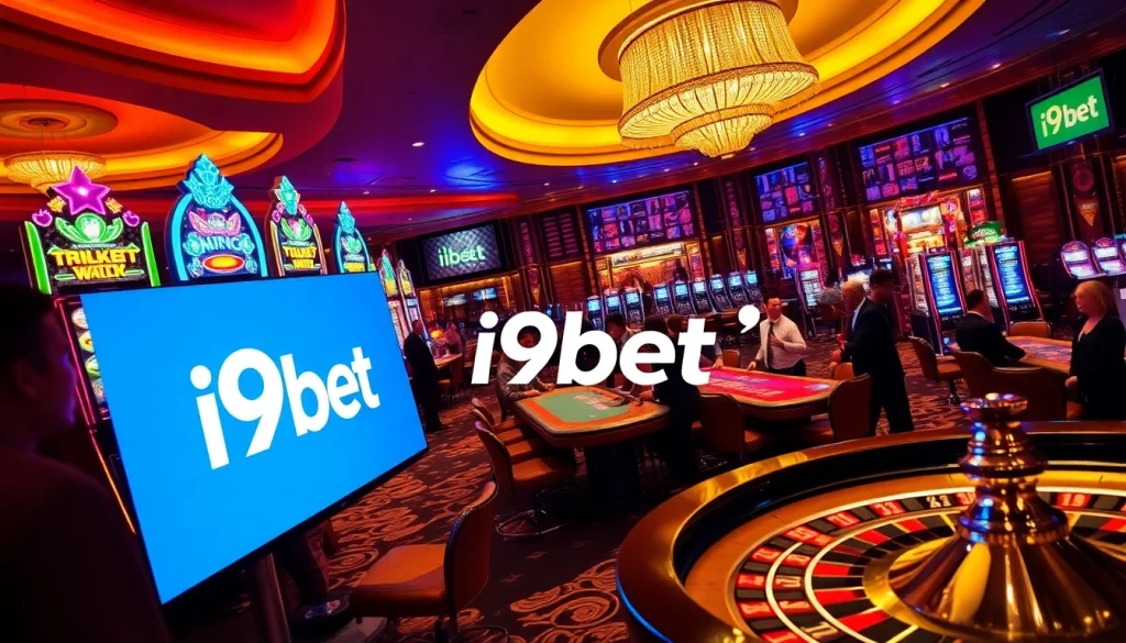 Experience i9bet excitement in a vibrant casino ambiance with games and dealers.