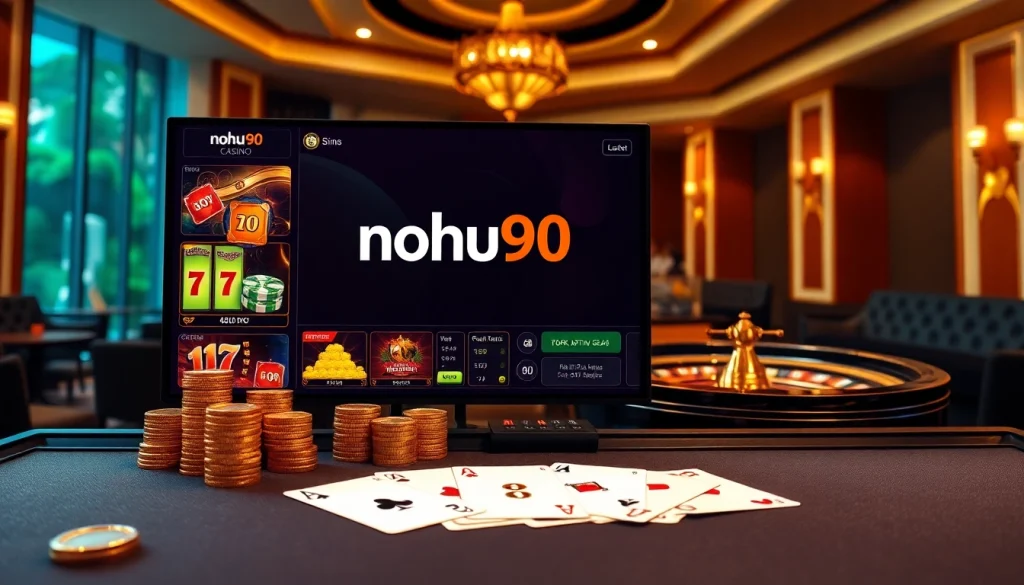Experience thrilling gameplay at nohu90 with vibrant casino interfaces and exciting gaming elements.