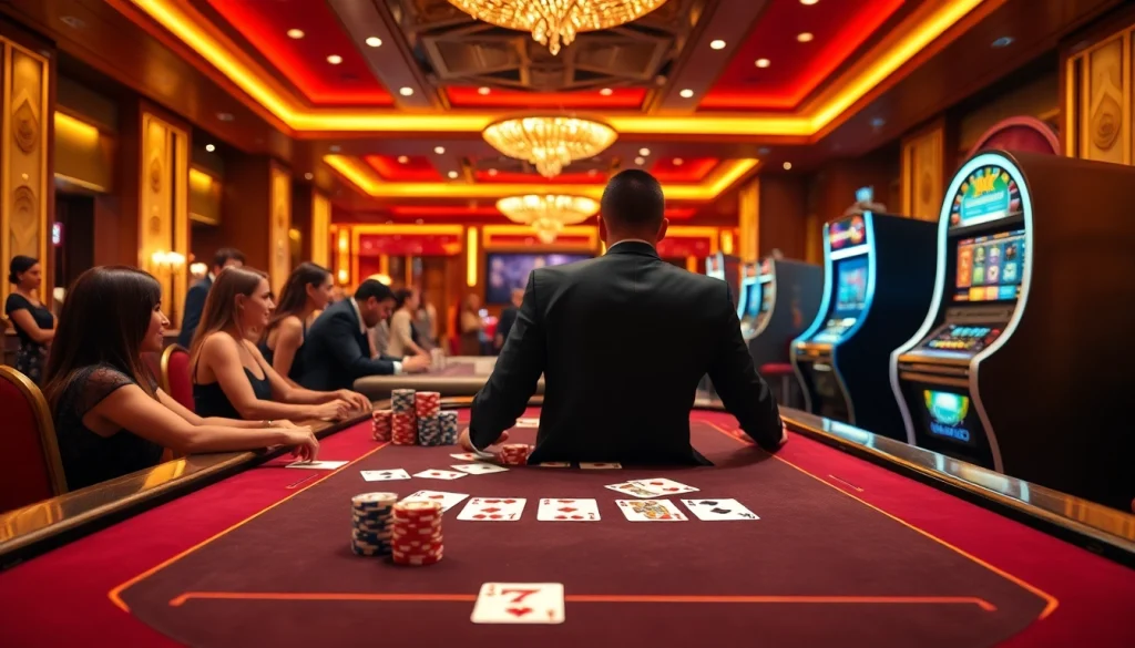 KJC players enjoying an engaging card game at a luxurious online casino table.