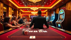 KJC players enjoying an engaging card game at a luxurious online casino table.