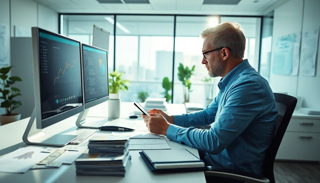 카드깡을 분석하는 현대 금융 사무실의 전문가 모습