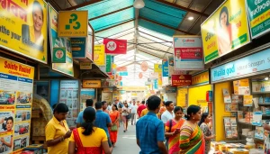 Dynamic marketplace scene emphasizing Hela Add classifieds in Sri Lanka.