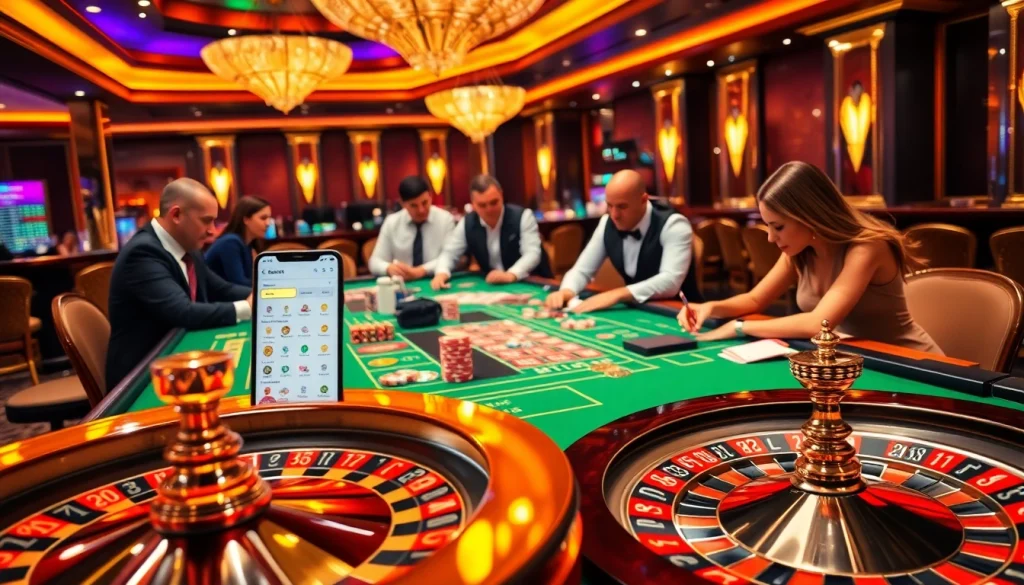 Experience exciting gambling with micropayment options at a vibrant casino table.