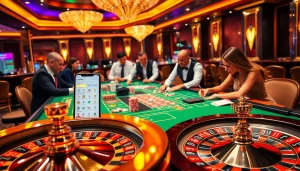 Experience exciting gambling with micropayment options at a vibrant casino table.