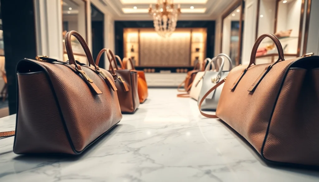 레플리카 핸드백을 우아하게 전시한 사진, 고급스러운 매력을 강조합니다.