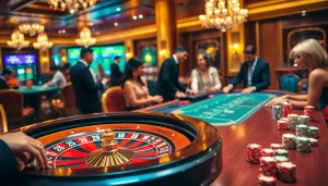 Exciting gambling action at 789P casino with players at a roulette table.