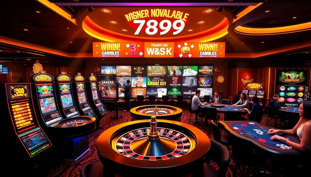 Exciting online gambling experience at 789P featuring vibrant slot machines and a roulette wheel.
