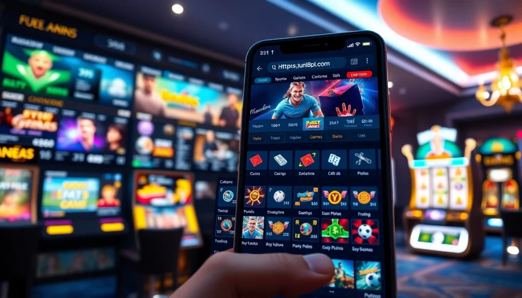 Experience the dynamic features of https://jun88pl.com/ through a modern betting interface image showcasing sports, casino games, and interactivity.