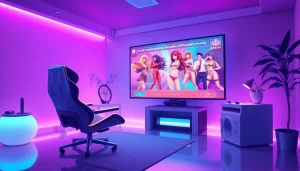 Interactive sex game displayed on a modern gaming setup.