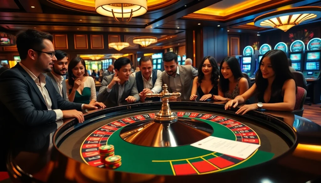 Experience the thrill at https://tg88co.com/ with a glamorous casino scene showcasing poker chips and roulette excitement.