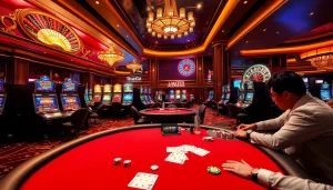 Berinteraksi dengan Datukwin Alternatif dengan memainkan permainan kasino yang mendebarkan di meja poker yang penuh warna dan mesin slot yang seru.