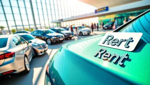 Chirie auto Moldova: o scenă aglomerată a închirierilor auto la aeroportul din Chișinău, cu o varietate de vehicule.