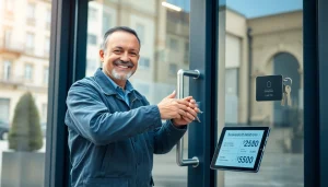 Professioneller Schlüsseldienst öffnet eine Tür – repräsentiert den zuverlässigen Service des Schlüsseldienstes Heilbronn.